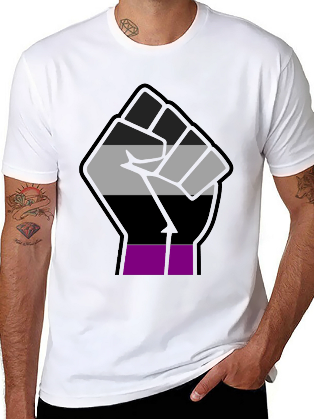 Ace Pride Fist T-Shirt - Asexual Visibility