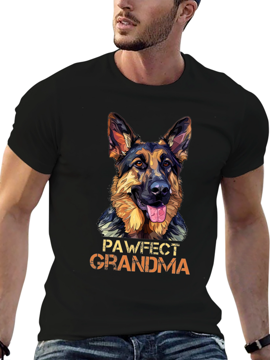 Pawfect Grandma German Shepherd Dog Graphic T-Shirt