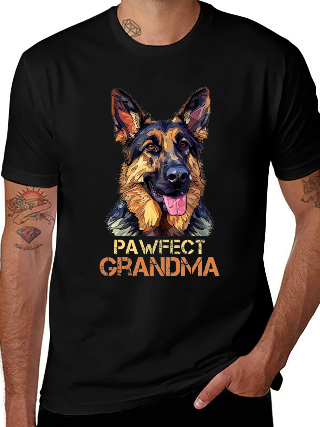 Pawfect Grandma German Shepherd Dog Graphic T-Shirt