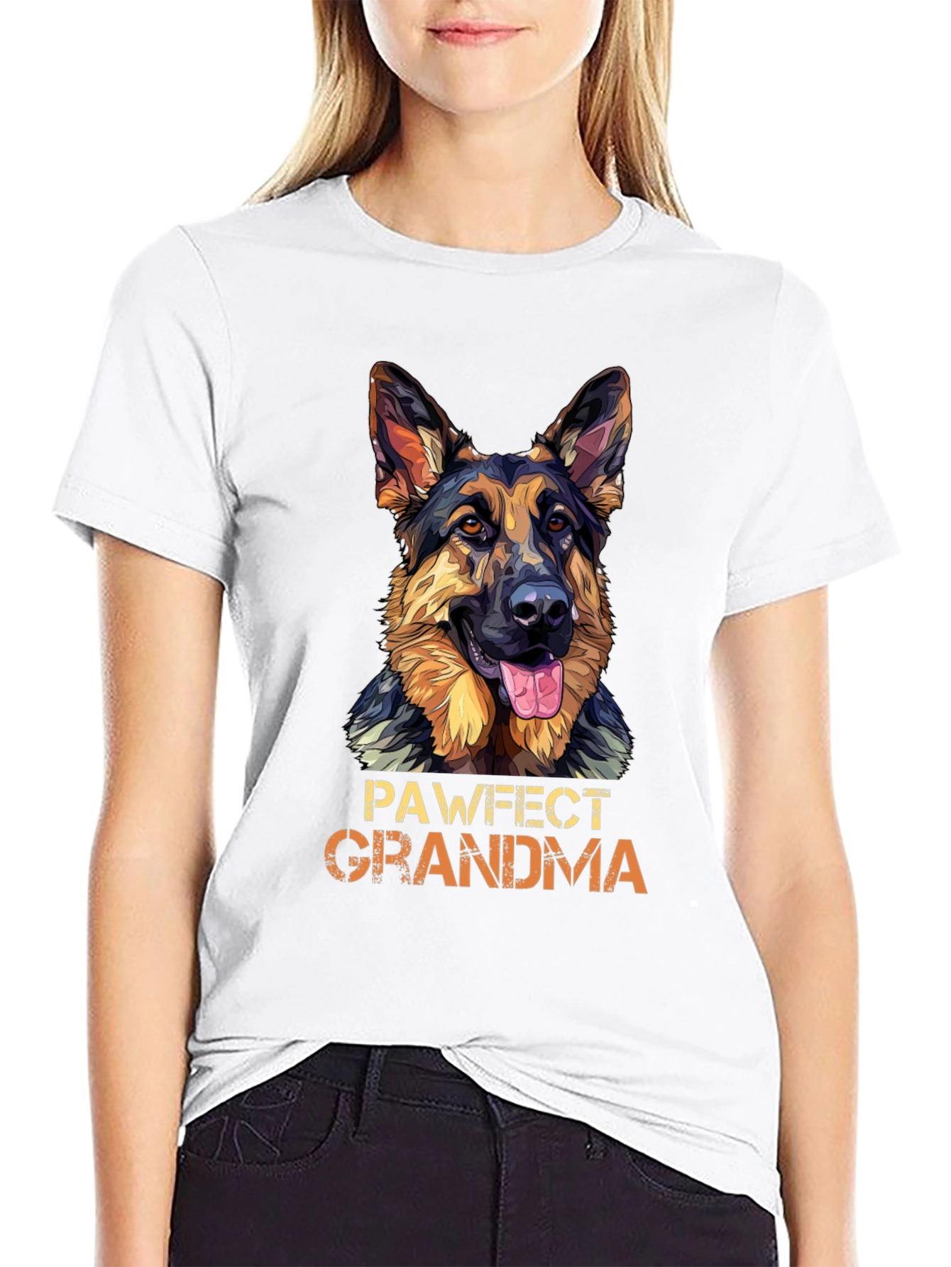 Pawfect Grandma German Shepherd Dog Graphic T-Shirt