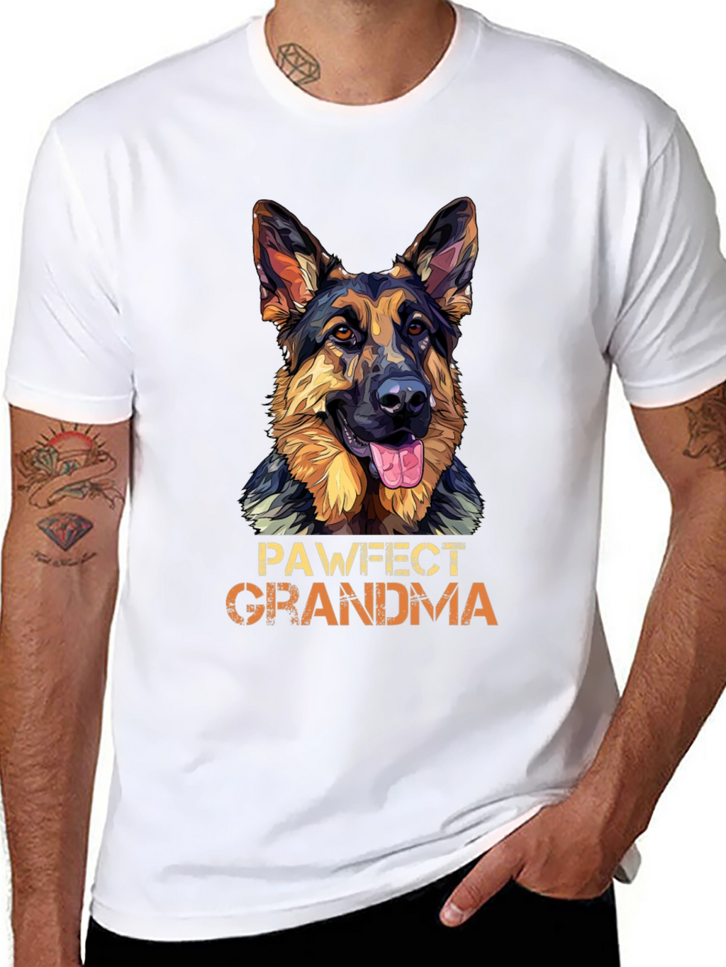 Pawfect Grandma German Shepherd Dog Graphic T-Shirt