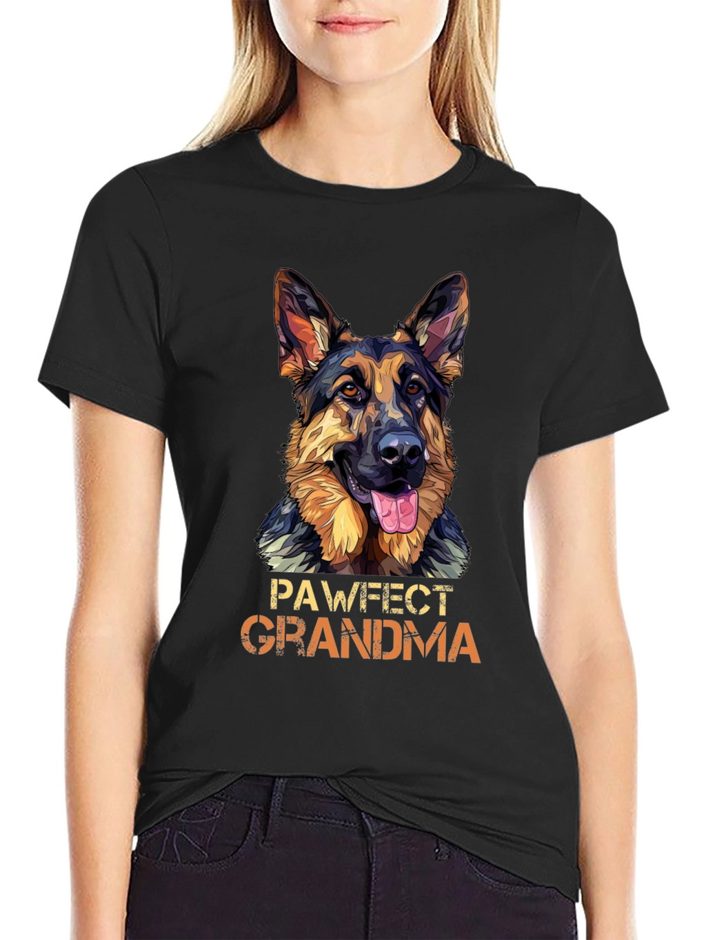 Pawfect Grandma German Shepherd Dog Graphic T-Shirt