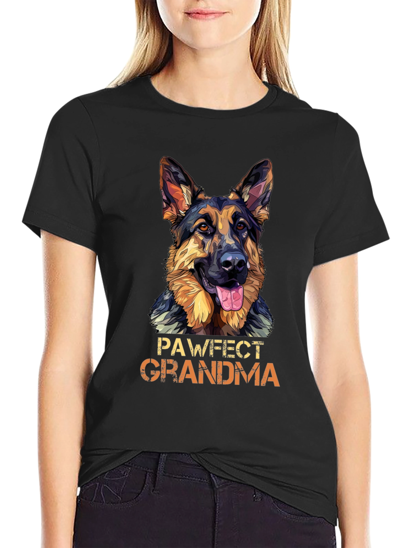Pawfect Grandma German Shepherd Dog Graphic T-Shirt