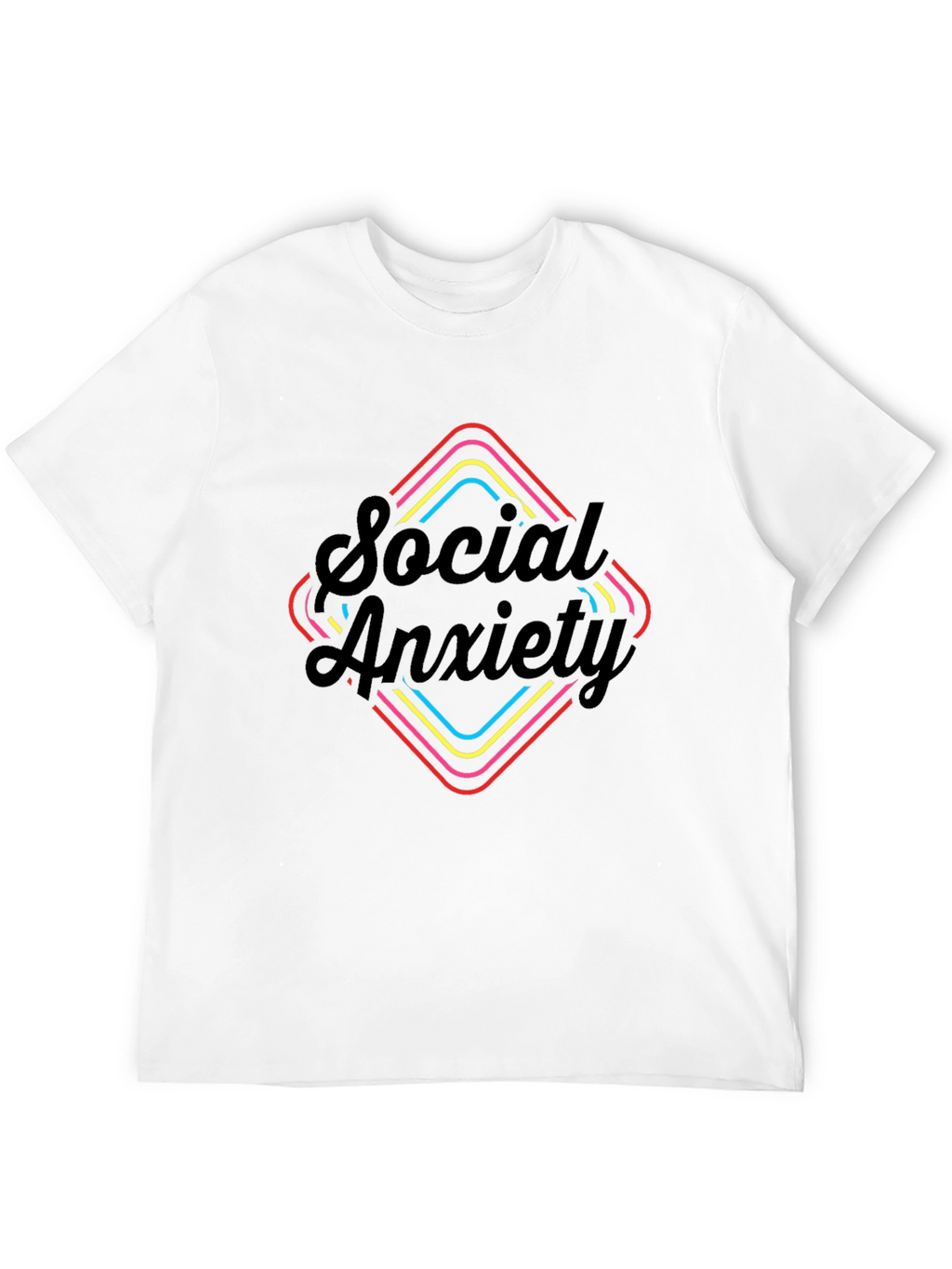 Social Anxiety Graphic Tee - Black Short Sleeve