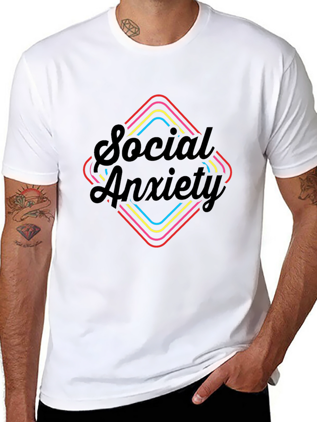 Social Anxiety Graphic Tee - Black Short Sleeve
