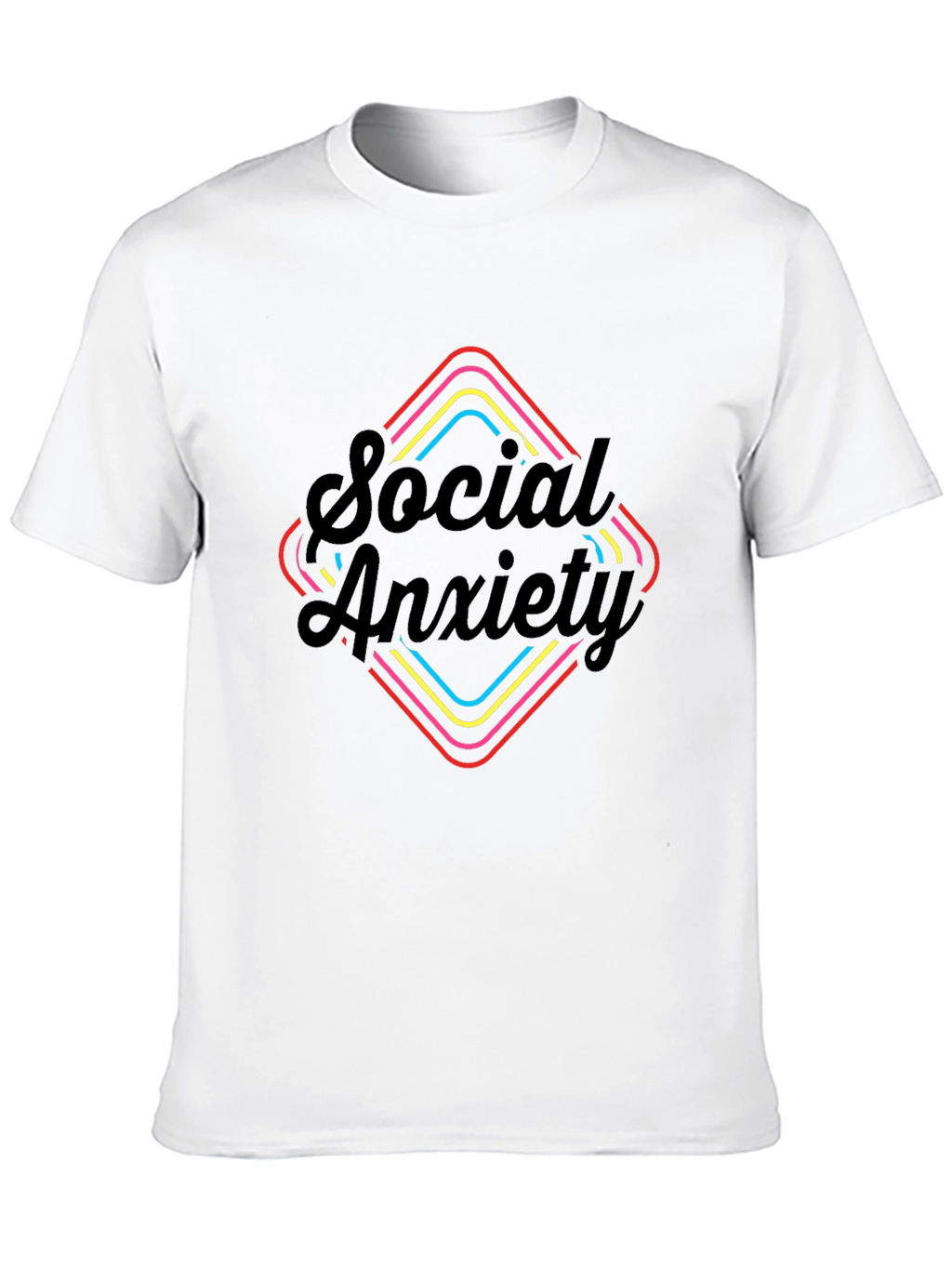 Social Anxiety Graphic Tee - Black Short Sleeve