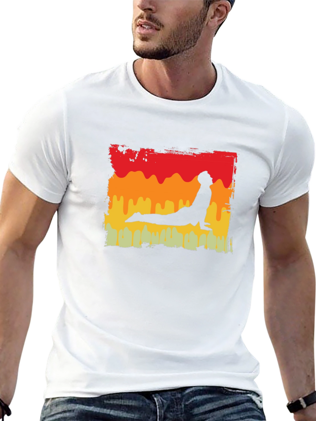 Yoga Pose Graphic Tee - Retro Style