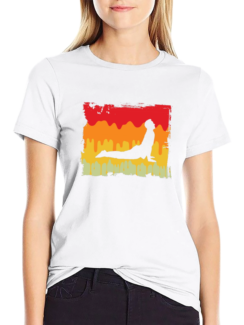 Yoga Pose Graphic Tee - Retro Style