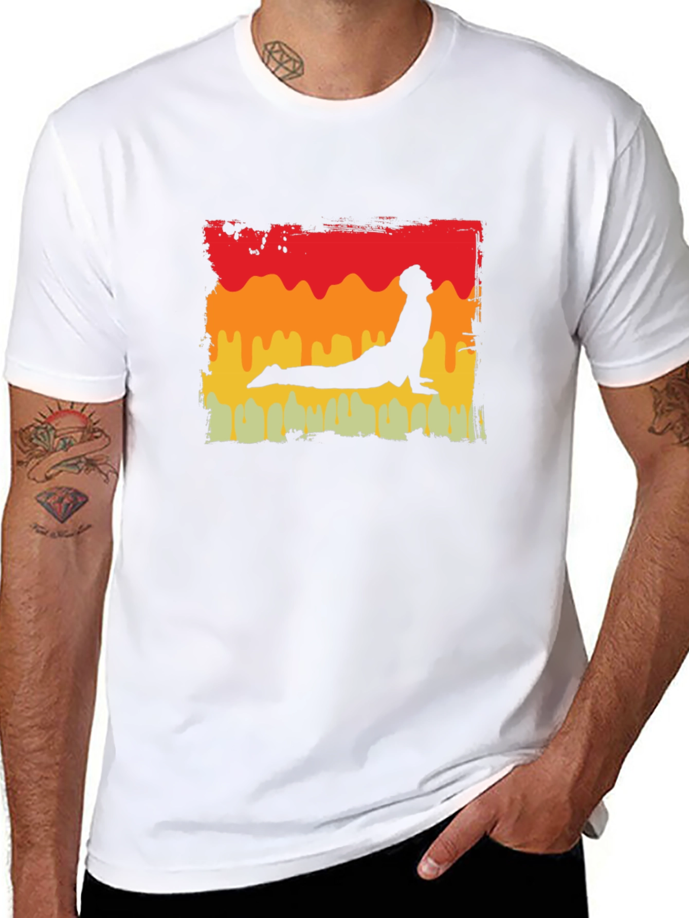 Yoga Pose Graphic Tee - Retro Style