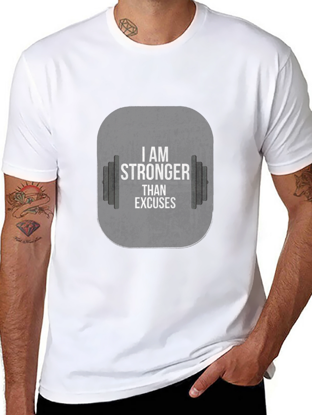 I Am Stronger Than Excuses Black Gym T-Shirt