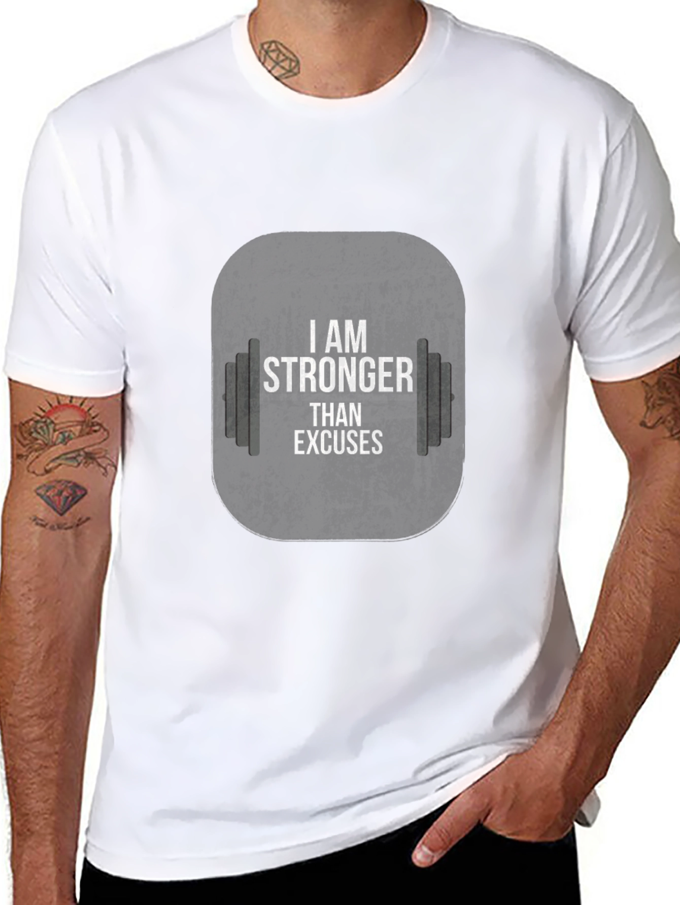 I Am Stronger Than Excuses Black Gym T-Shirt