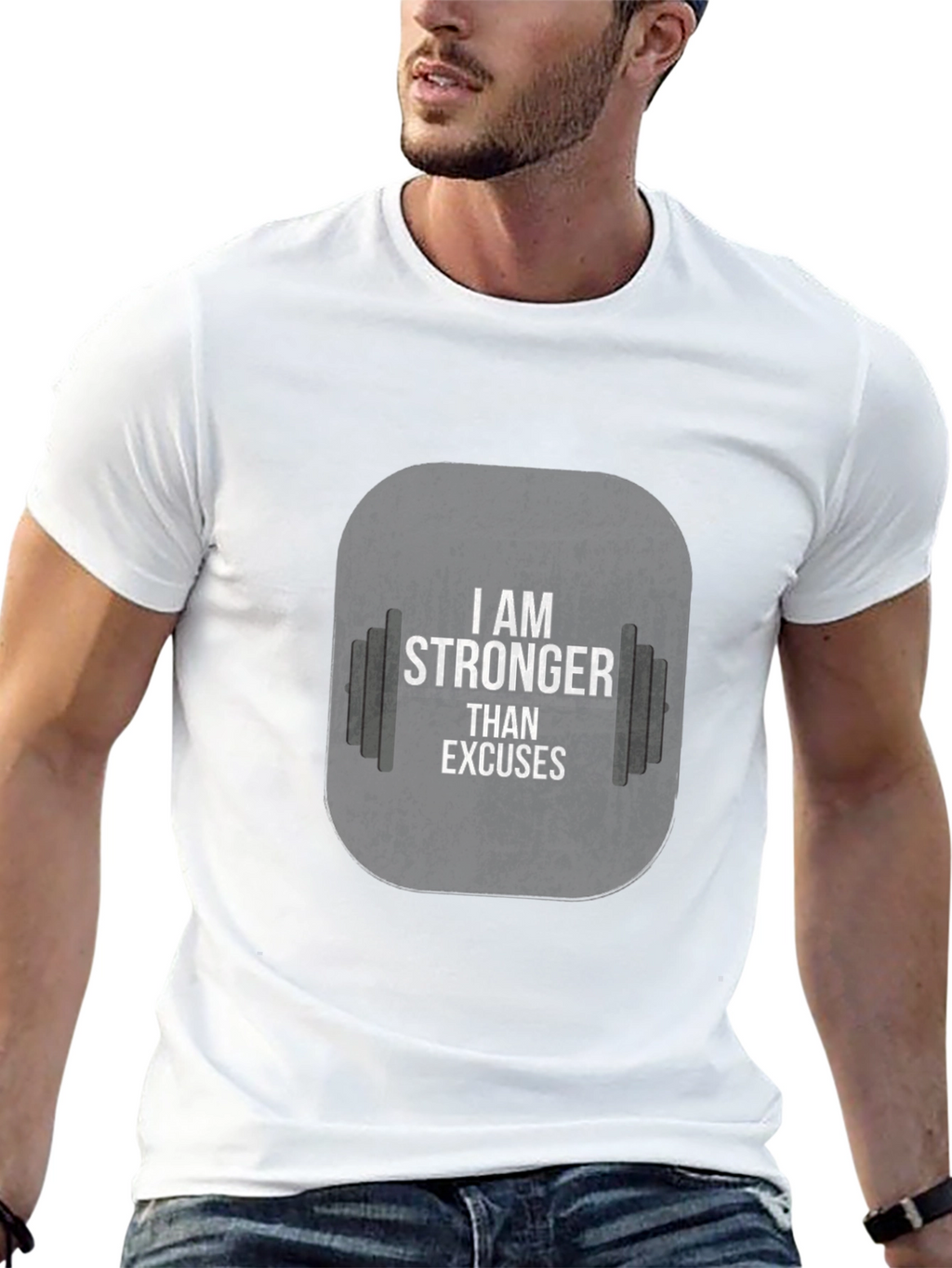 I Am Stronger Than Excuses Black Gym T-Shirt