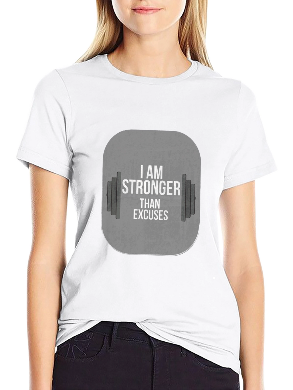 I Am Stronger Than Excuses Black Gym T-Shirt
