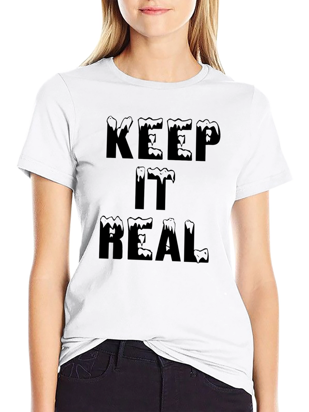 Keep It Real Black Graphic Tee - Mens Fashion