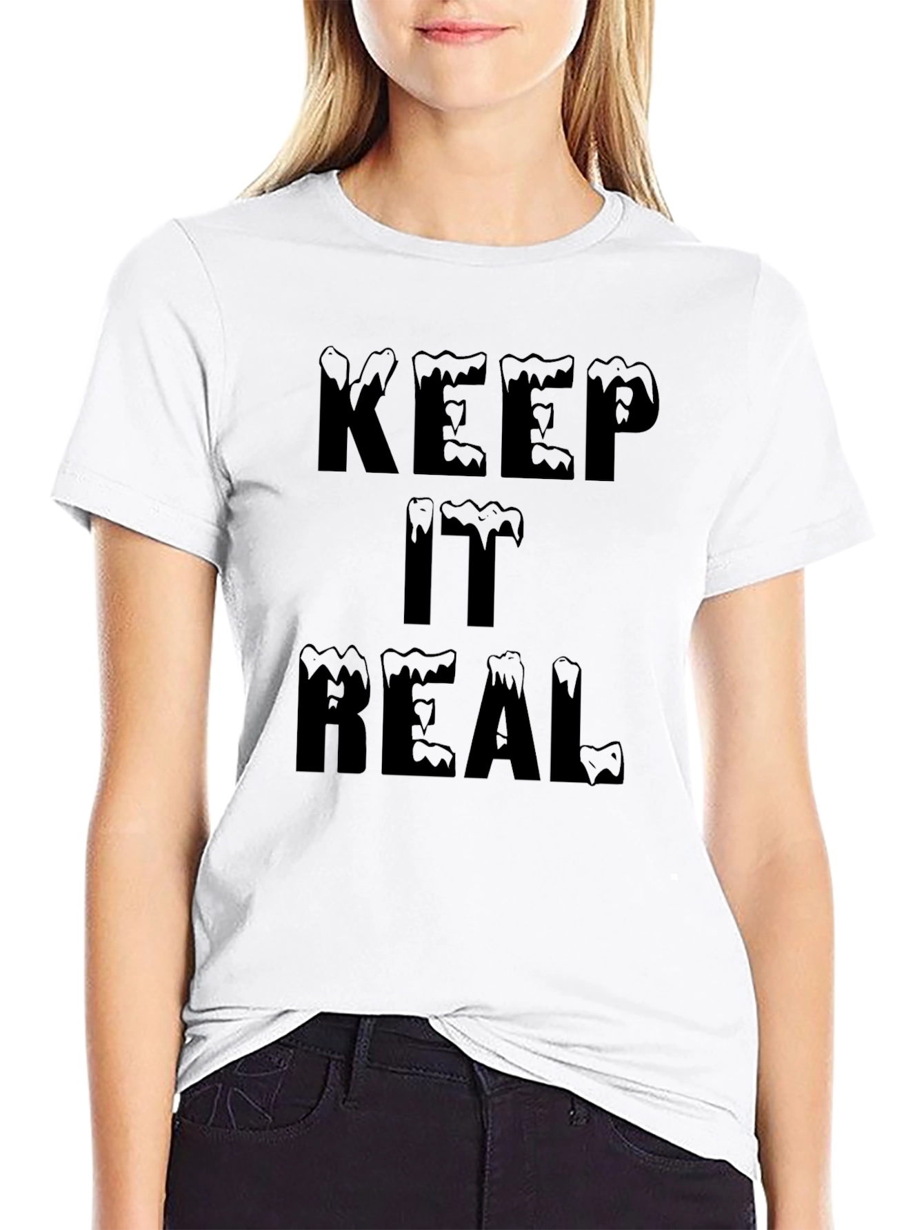 Keep It Real Black Graphic Tee - Mens Fashion