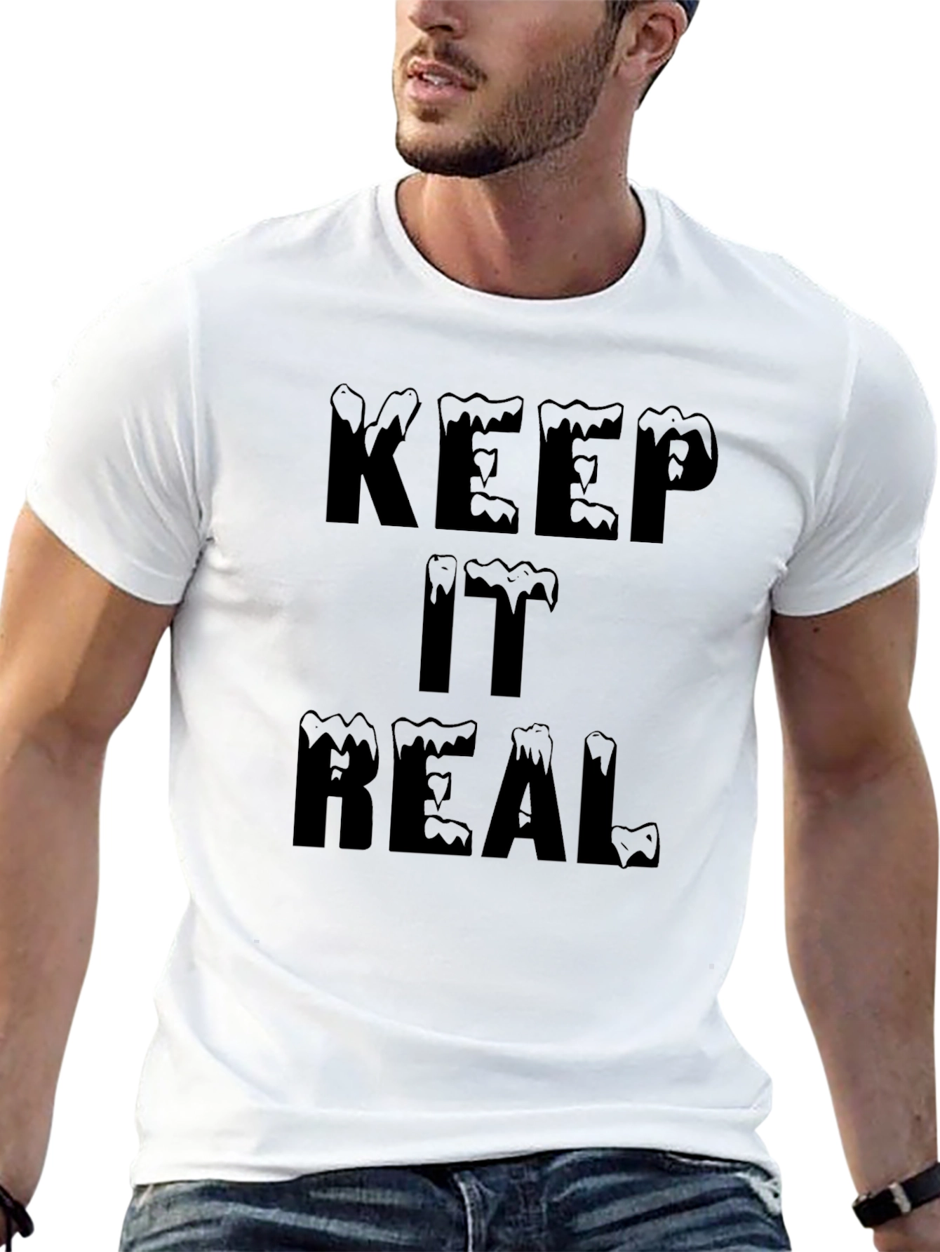 Keep It Real Black Graphic Tee - Mens Fashion