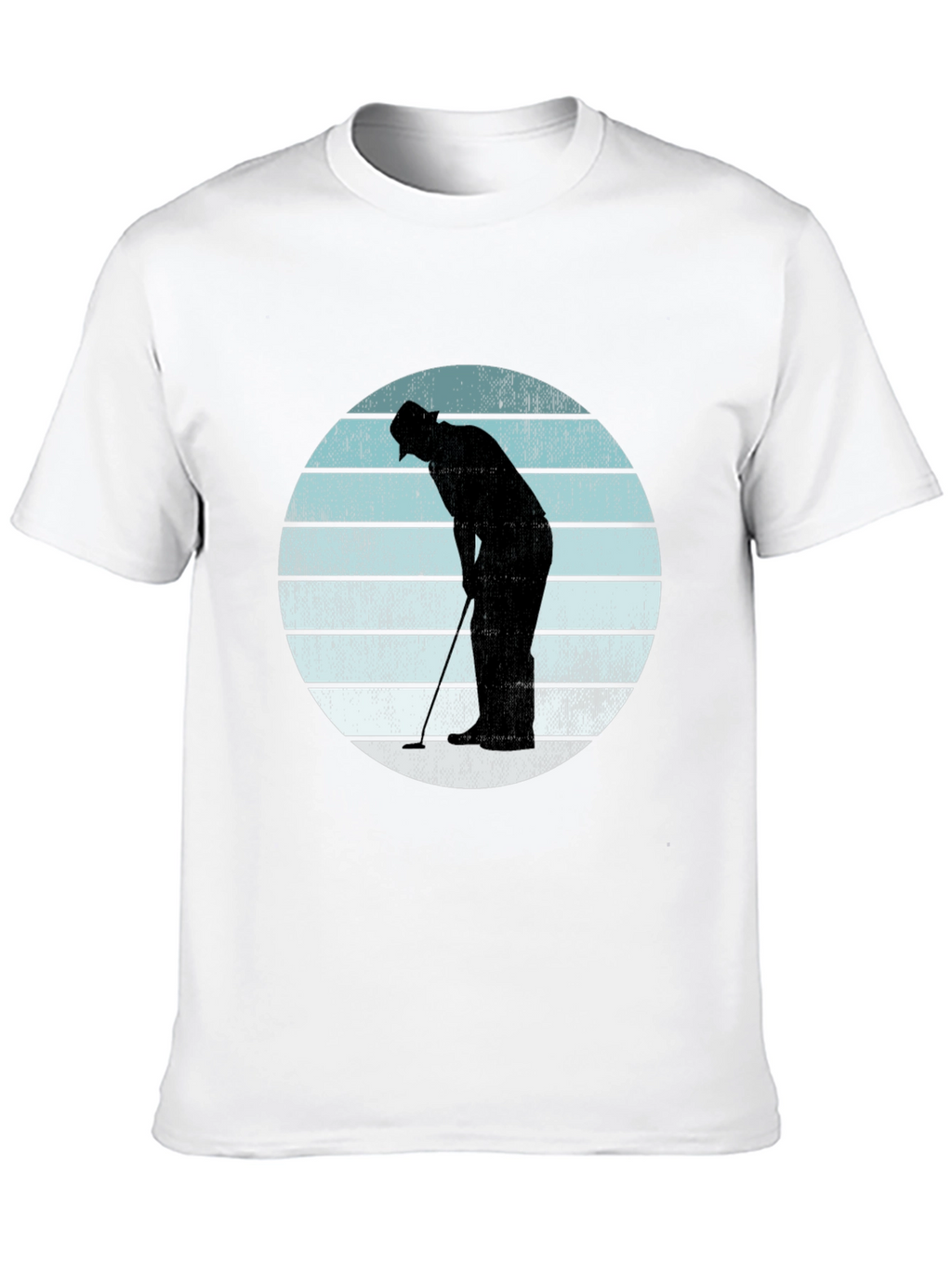 Retro Golfer Silhouette Graphic Tee - Black