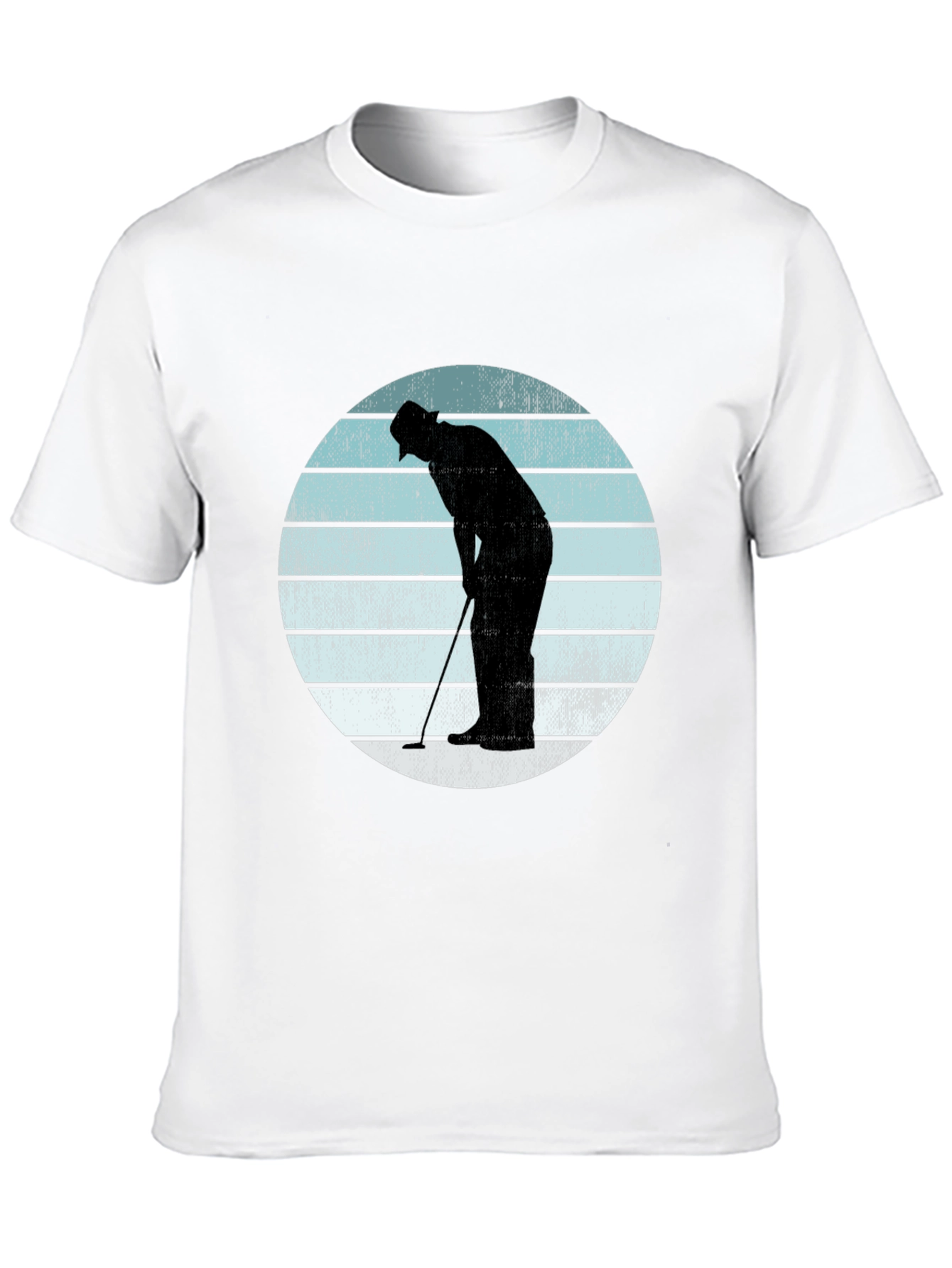 Retro Golfer Silhouette Graphic Tee - Black