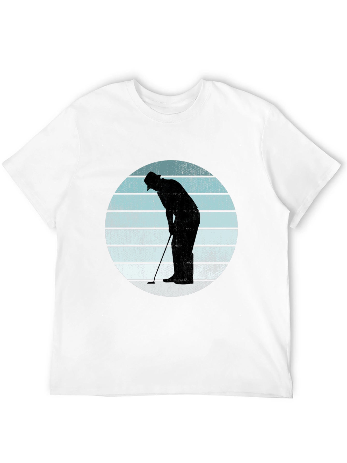 Retro Golfer Silhouette Graphic Tee - Black
