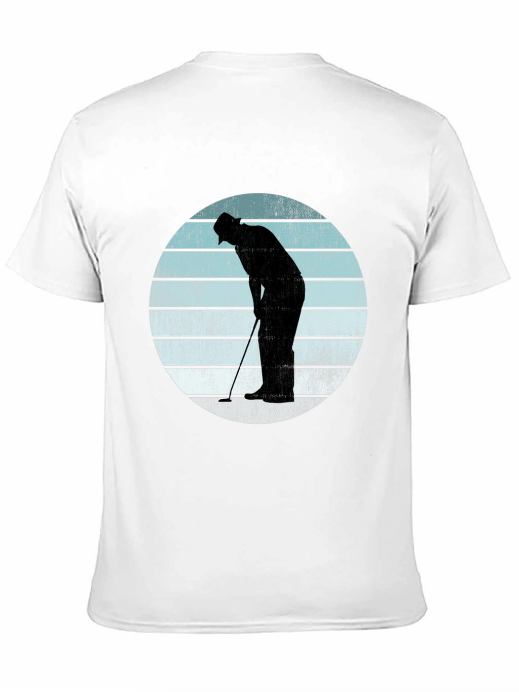 Retro Golfer Silhouette Graphic Tee - Black