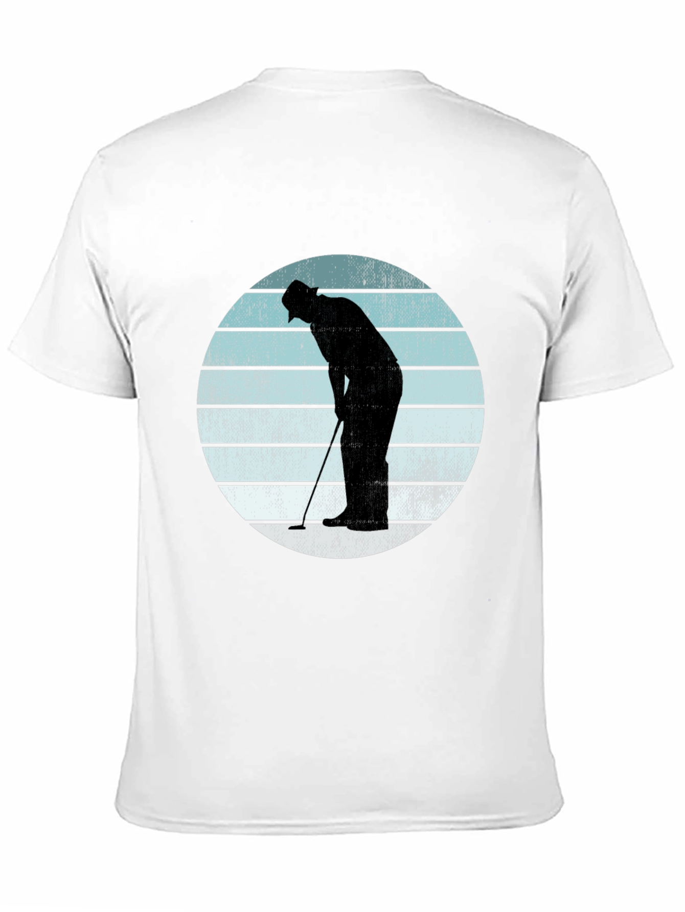 Retro Golfer Silhouette Graphic Tee - Black