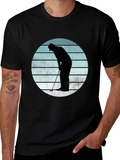 Retro Golfer Silhouette Graphic Tee - Black