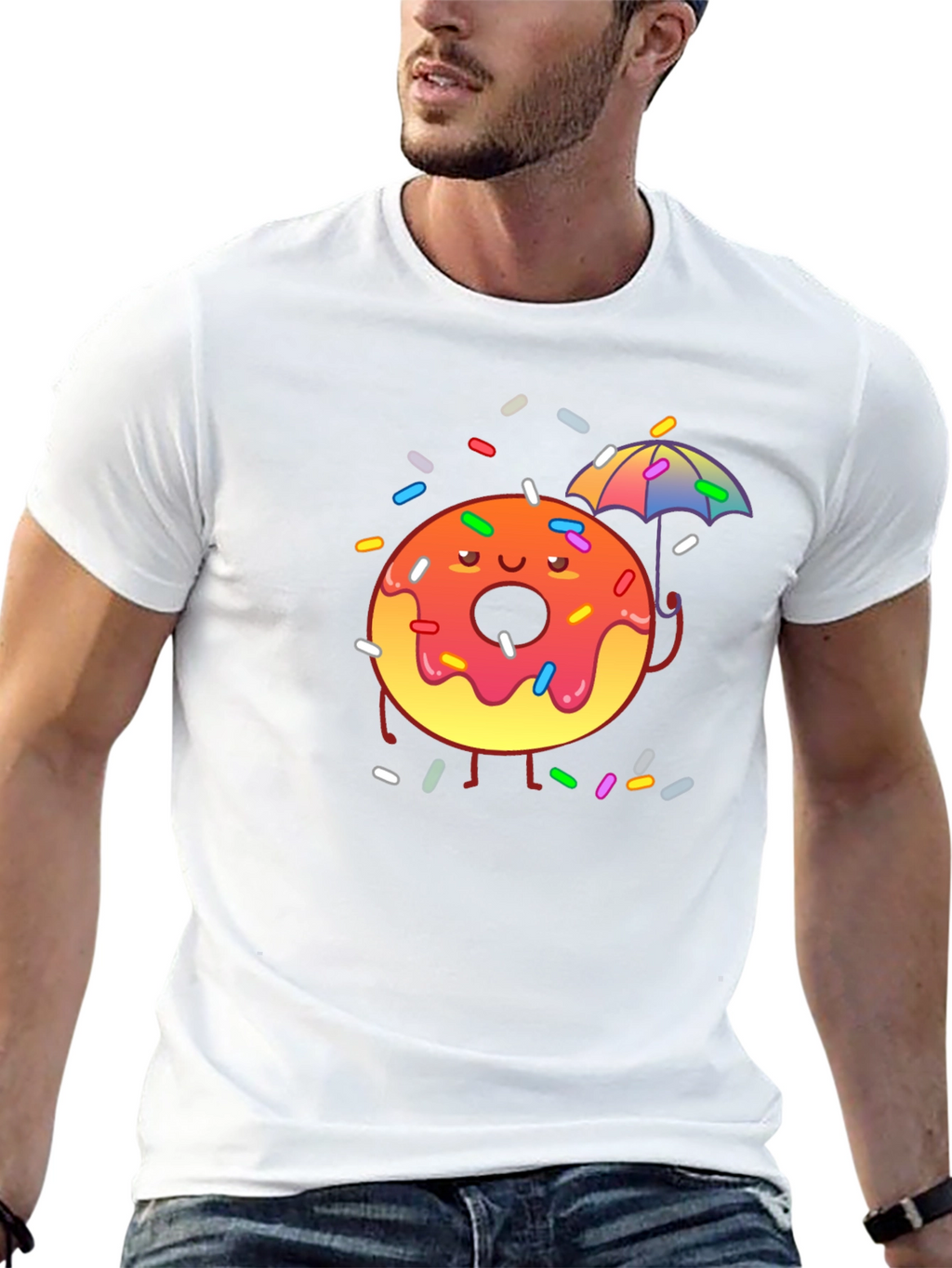 Donut Worry! Black Cotton Graphic Tee