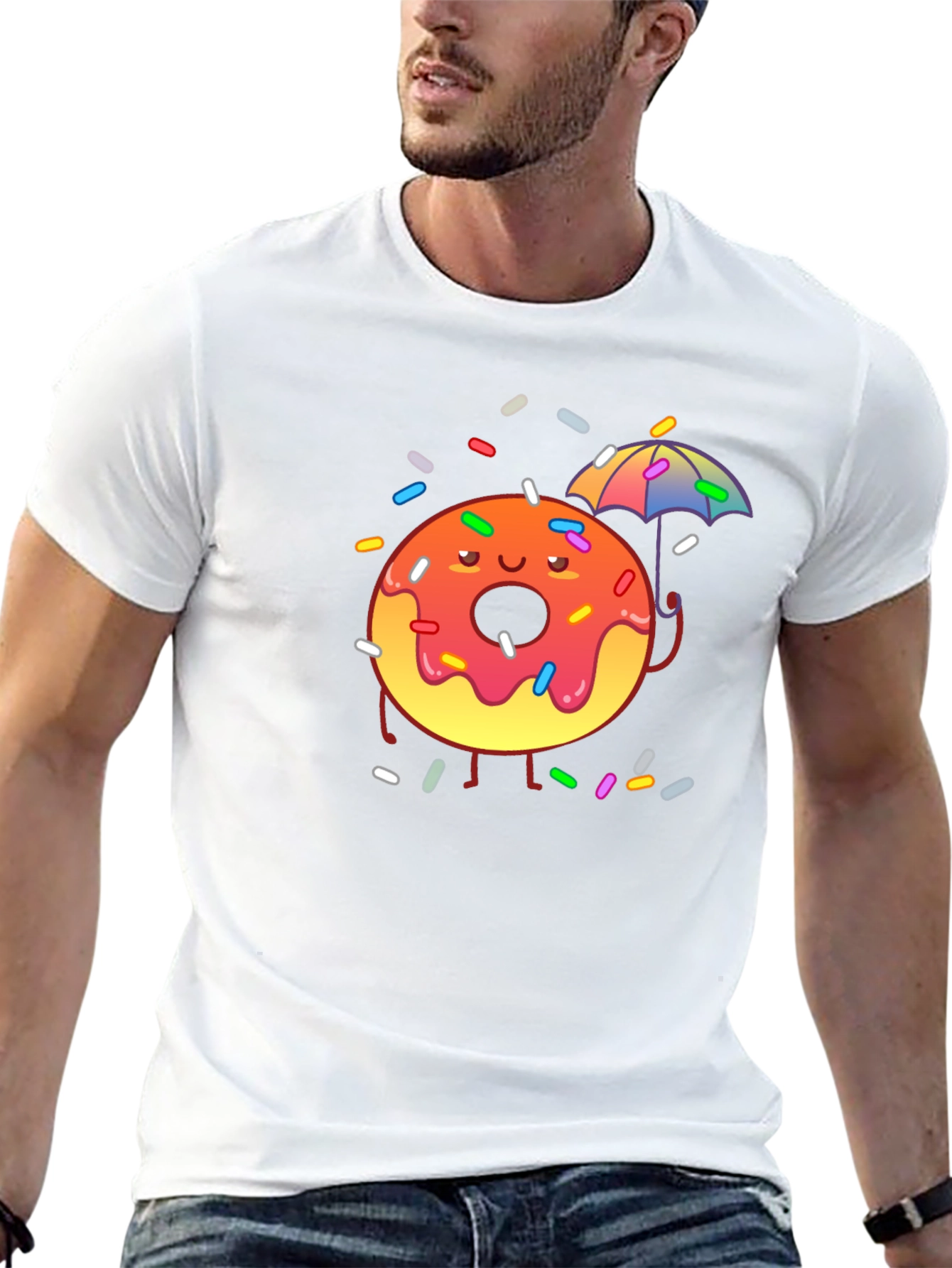 Donut Worry! Black Cotton Graphic Tee