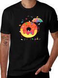 Donut Worry! Black Cotton Graphic Tee
