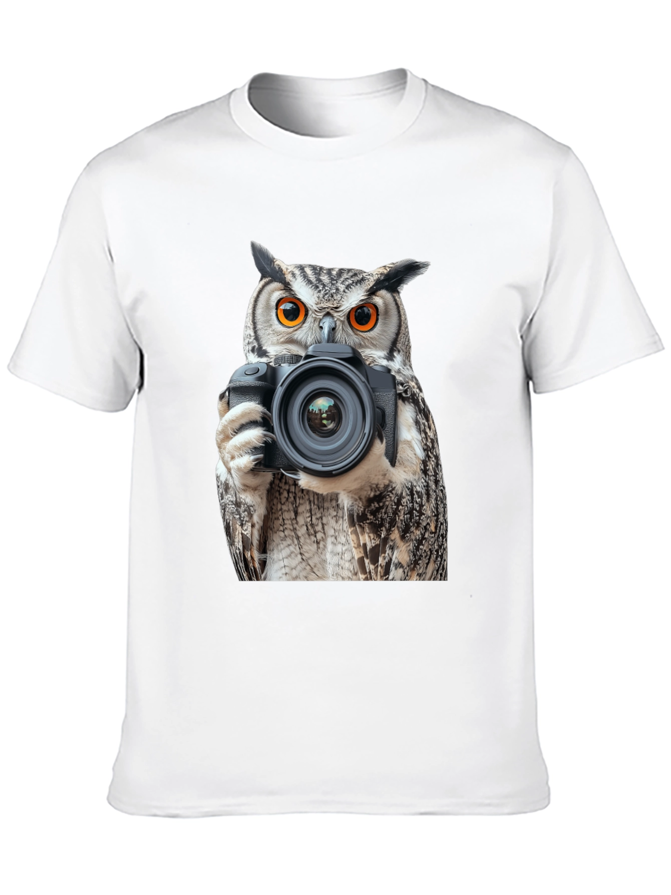 Owl Photographer Graphic Tee - Mens Black T-Shirt