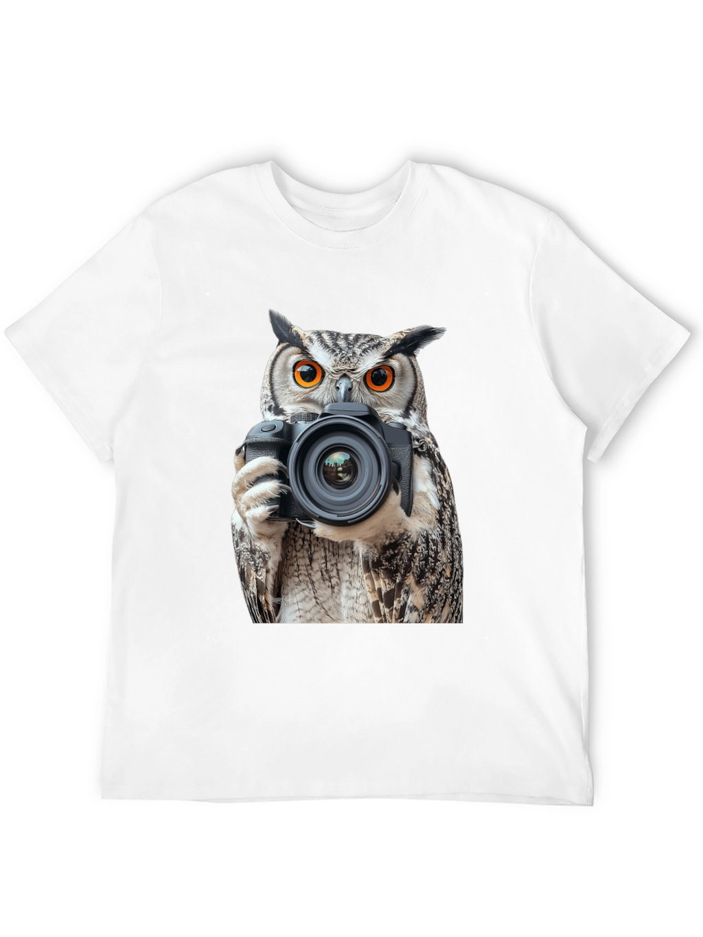 Owl Photographer Graphic Tee - Mens Black T-Shirt