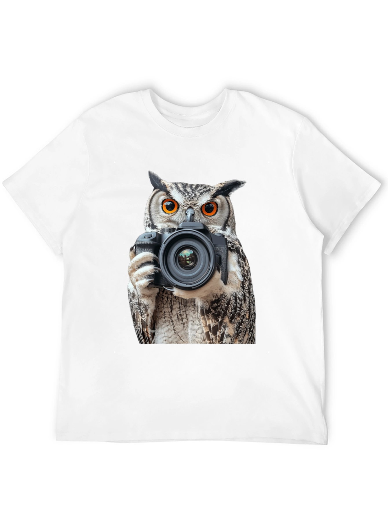Owl Photographer Graphic Tee - Mens Black T-Shirt