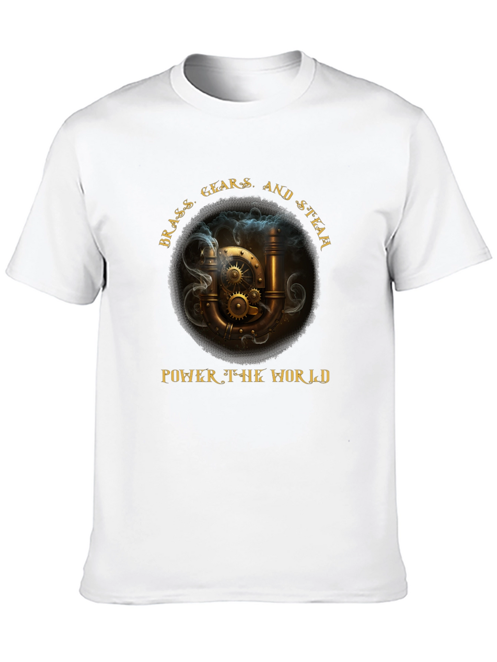 Steampunk T-Shirt: Brass Gears & Steam Power