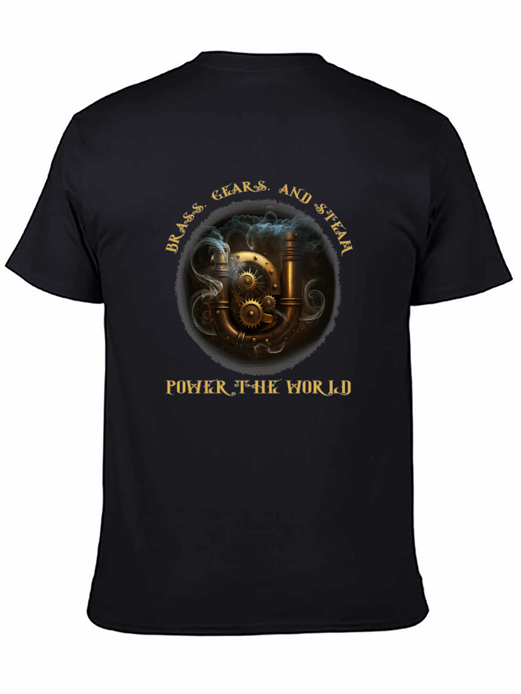 Steampunk T-Shirt: Brass Gears & Steam Power