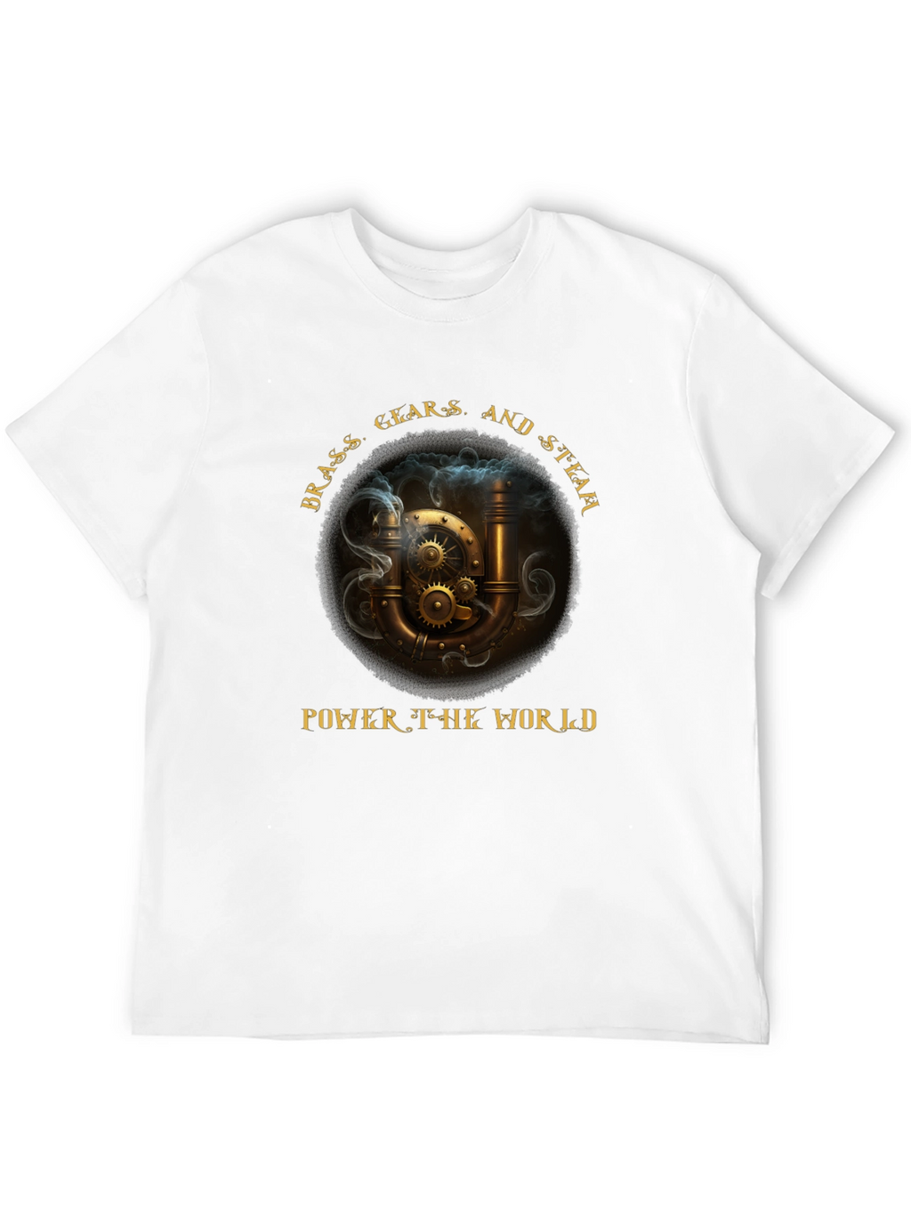 Steampunk T-Shirt: Brass Gears & Steam Power