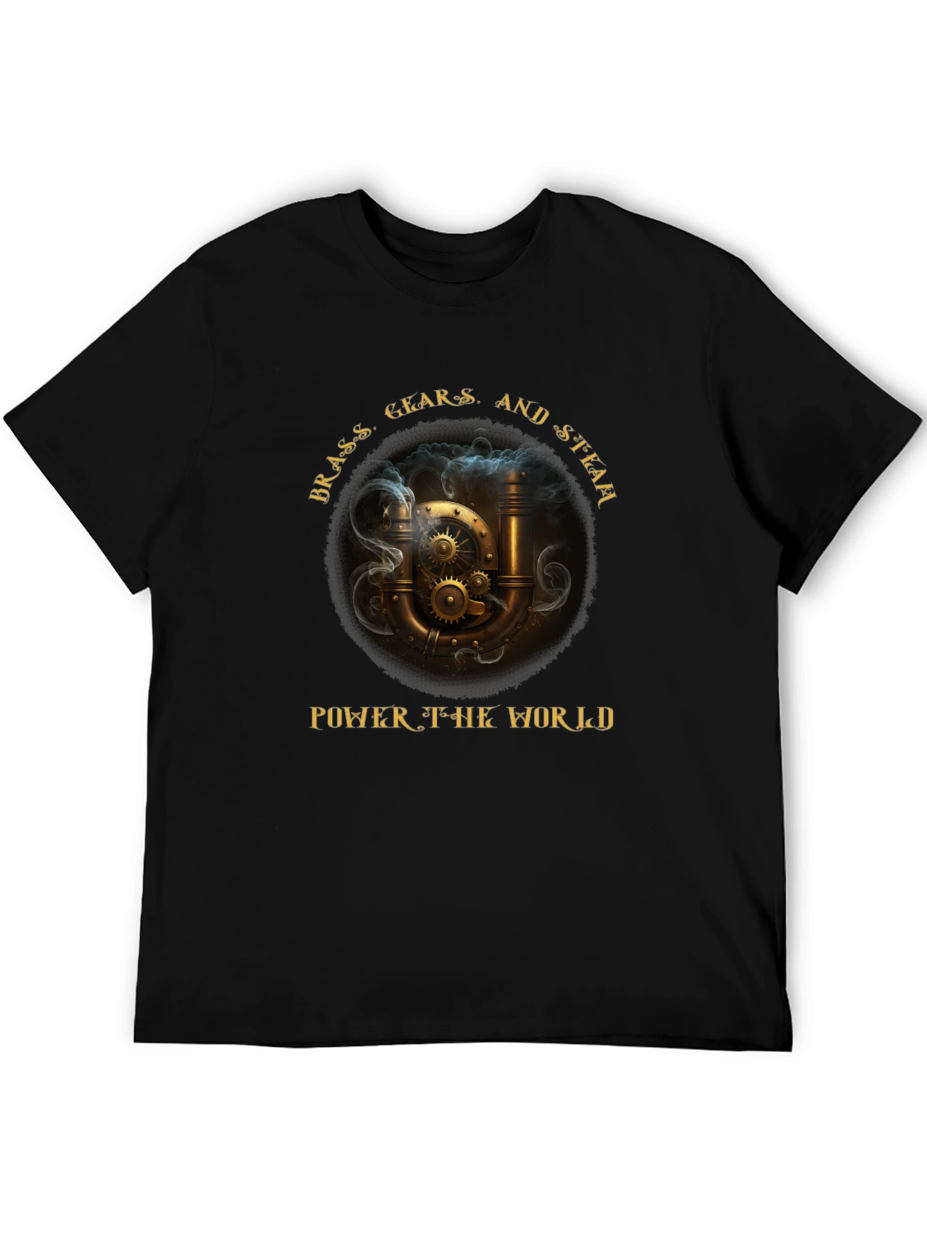 Steampunk T-Shirt: Brass Gears & Steam Power
