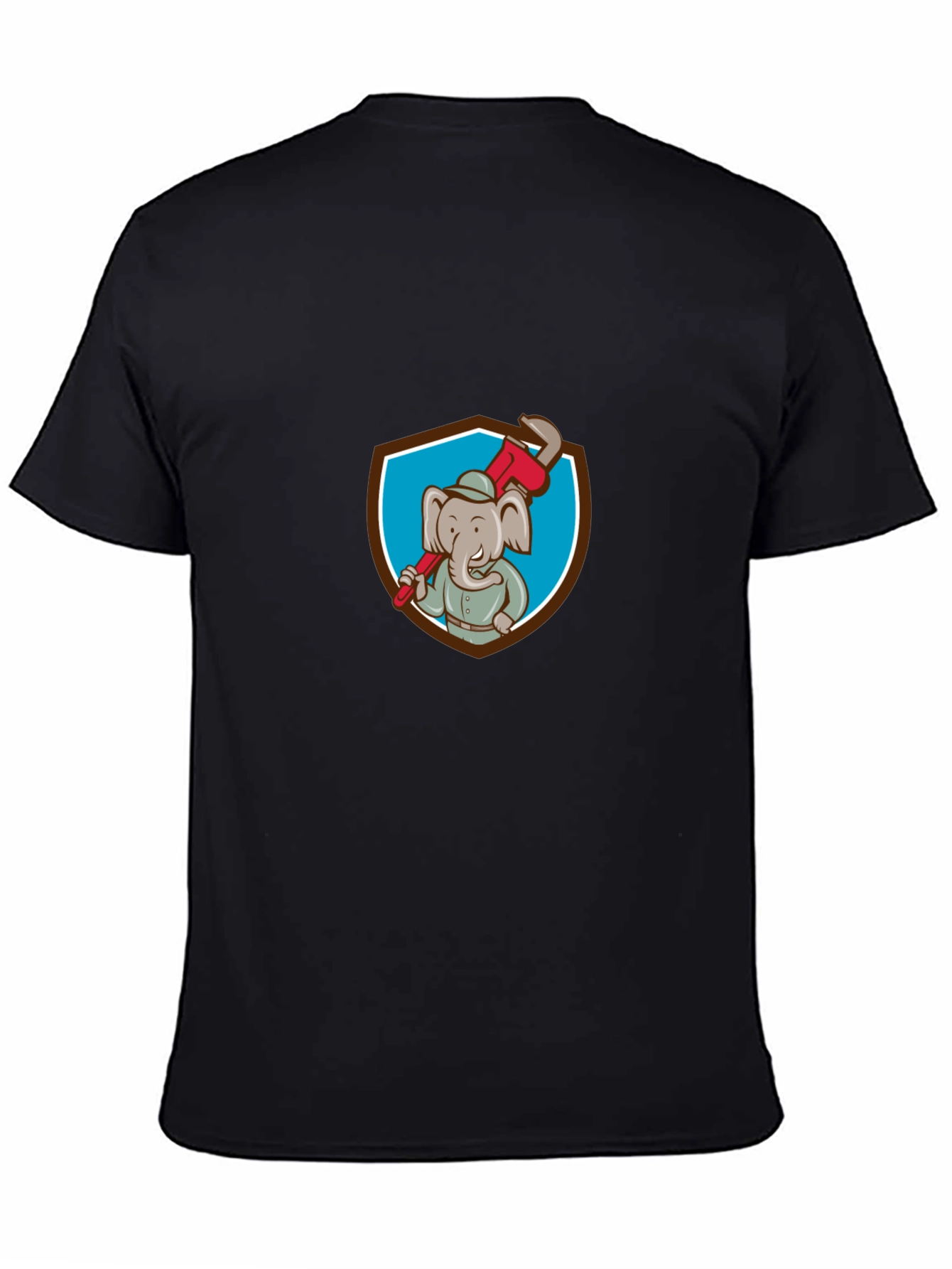 Elephant Plumber Cartoon Graphic T-Shirt