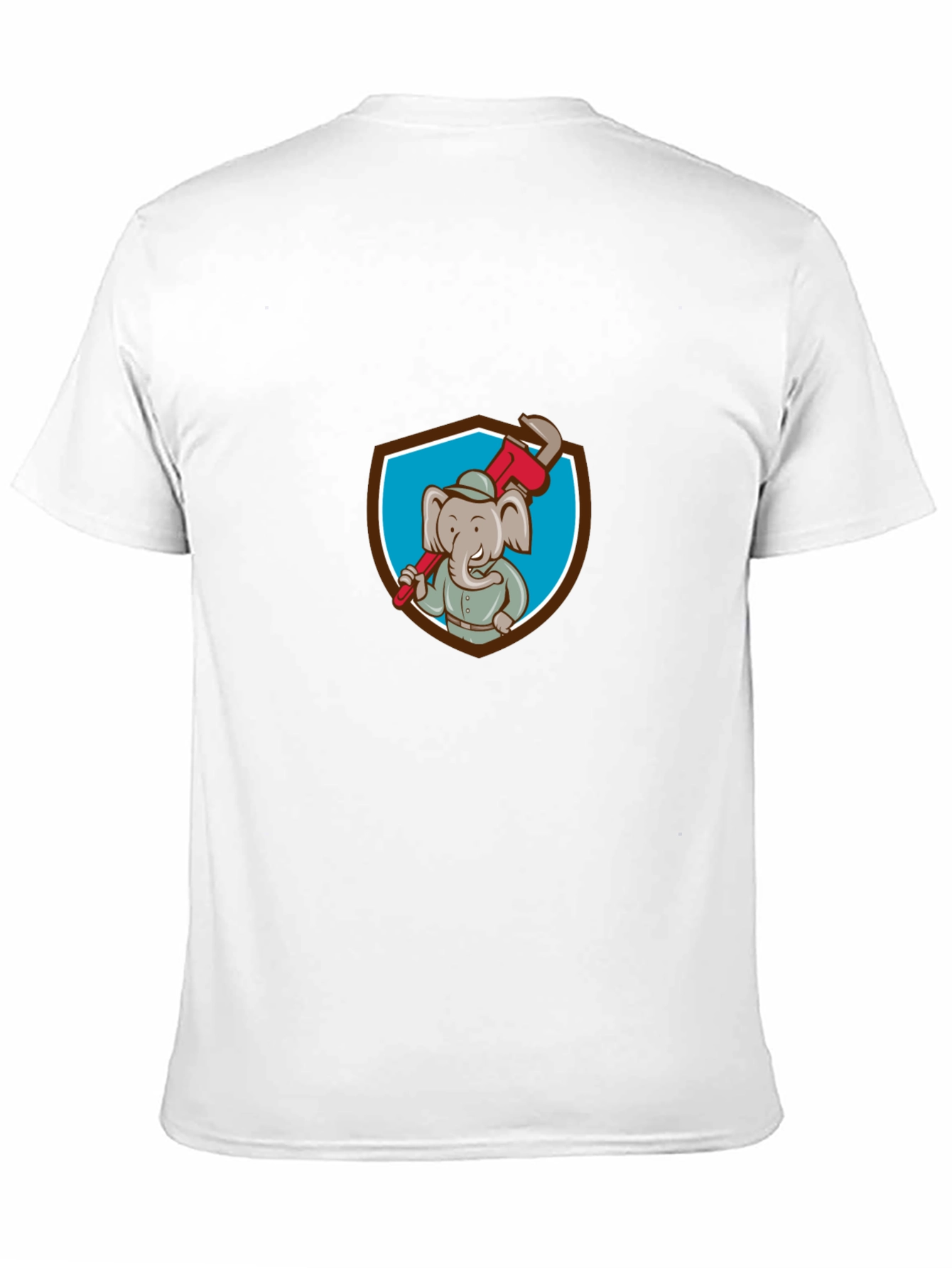 Elephant Plumber Cartoon Graphic T-Shirt