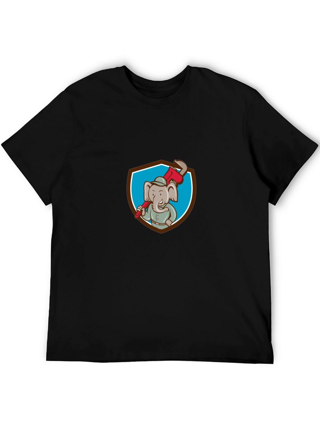 Elephant Plumber Cartoon Graphic T-Shirt