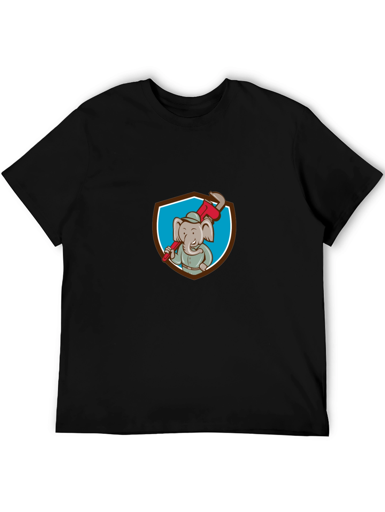 Elephant Plumber Cartoon Graphic T-Shirt
