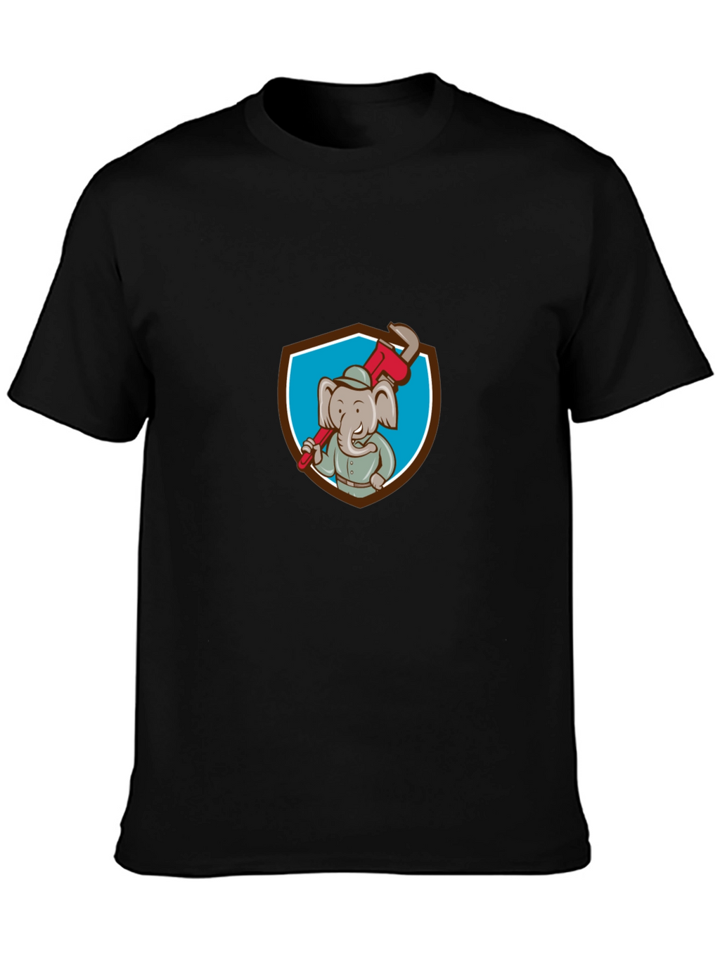 Elephant Plumber Cartoon Graphic T-Shirt