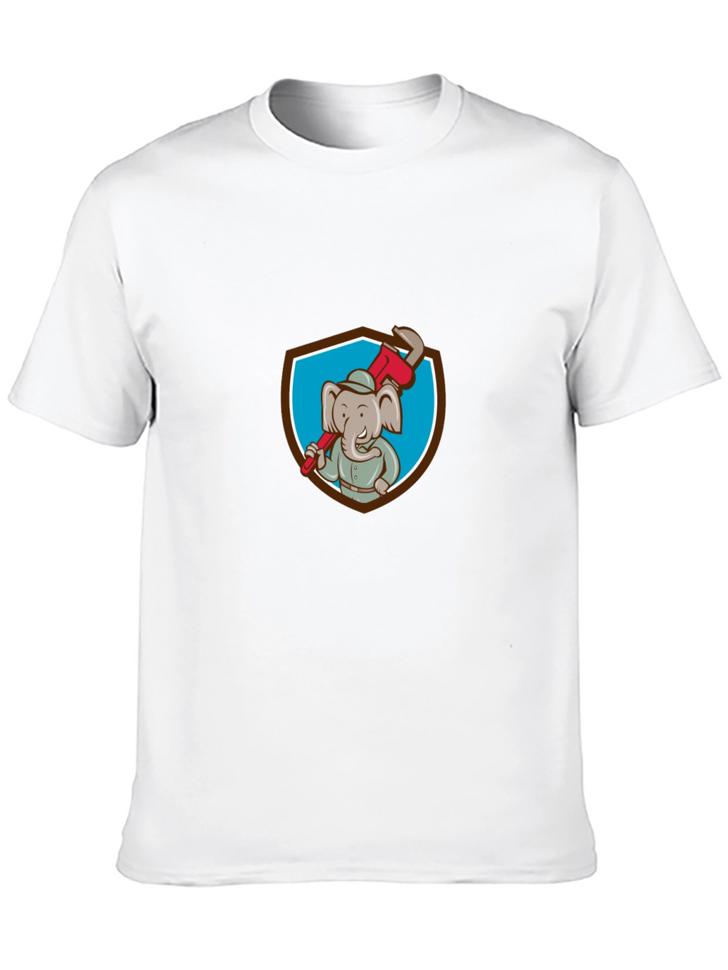 Elephant Plumber Cartoon Graphic T-Shirt