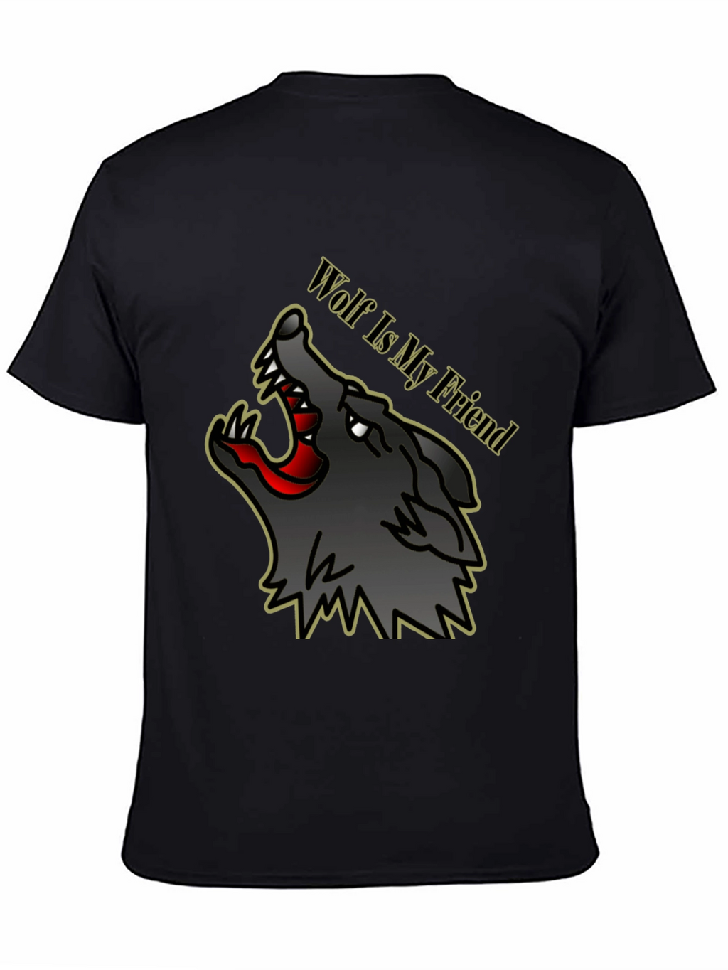 Wolf Is My Friend Graphic Tee - Black