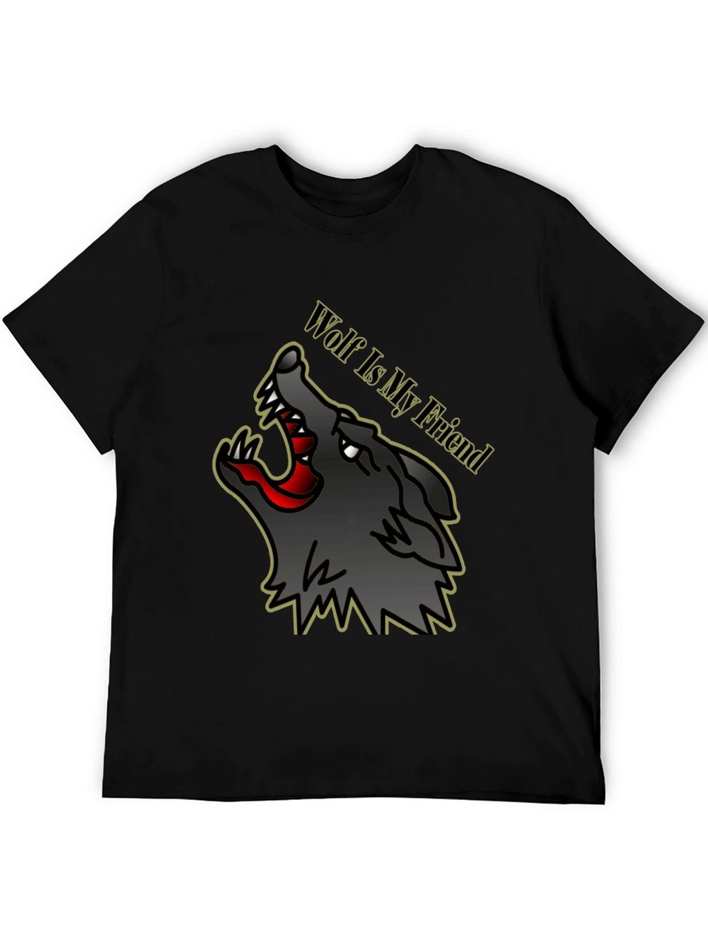 Wolf Is My Friend Graphic Tee - Black