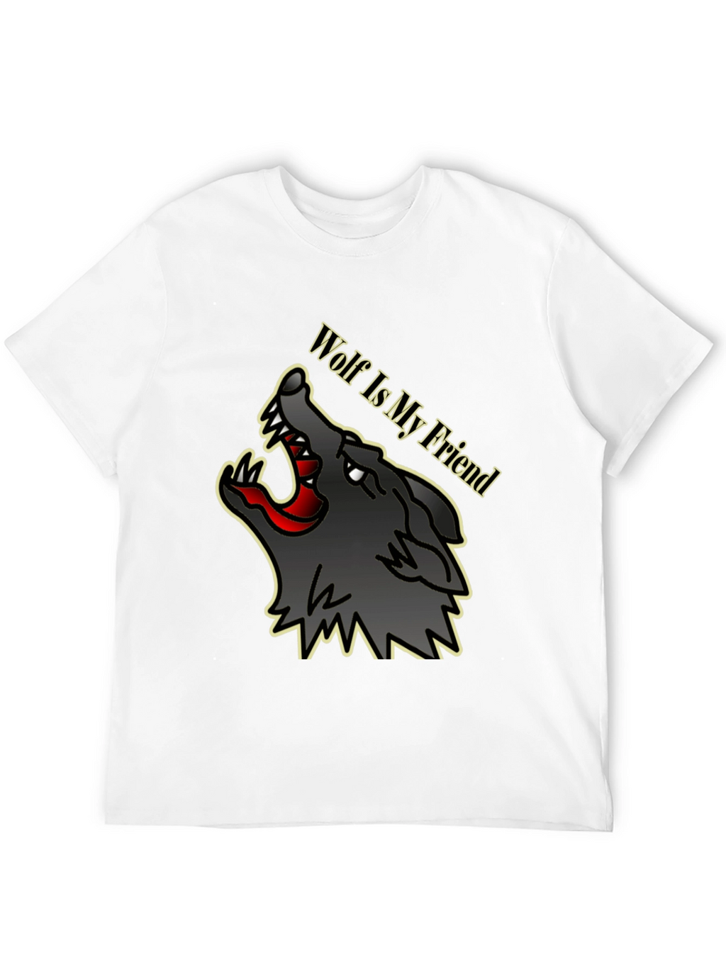 Wolf Is My Friend Graphic Tee - Black