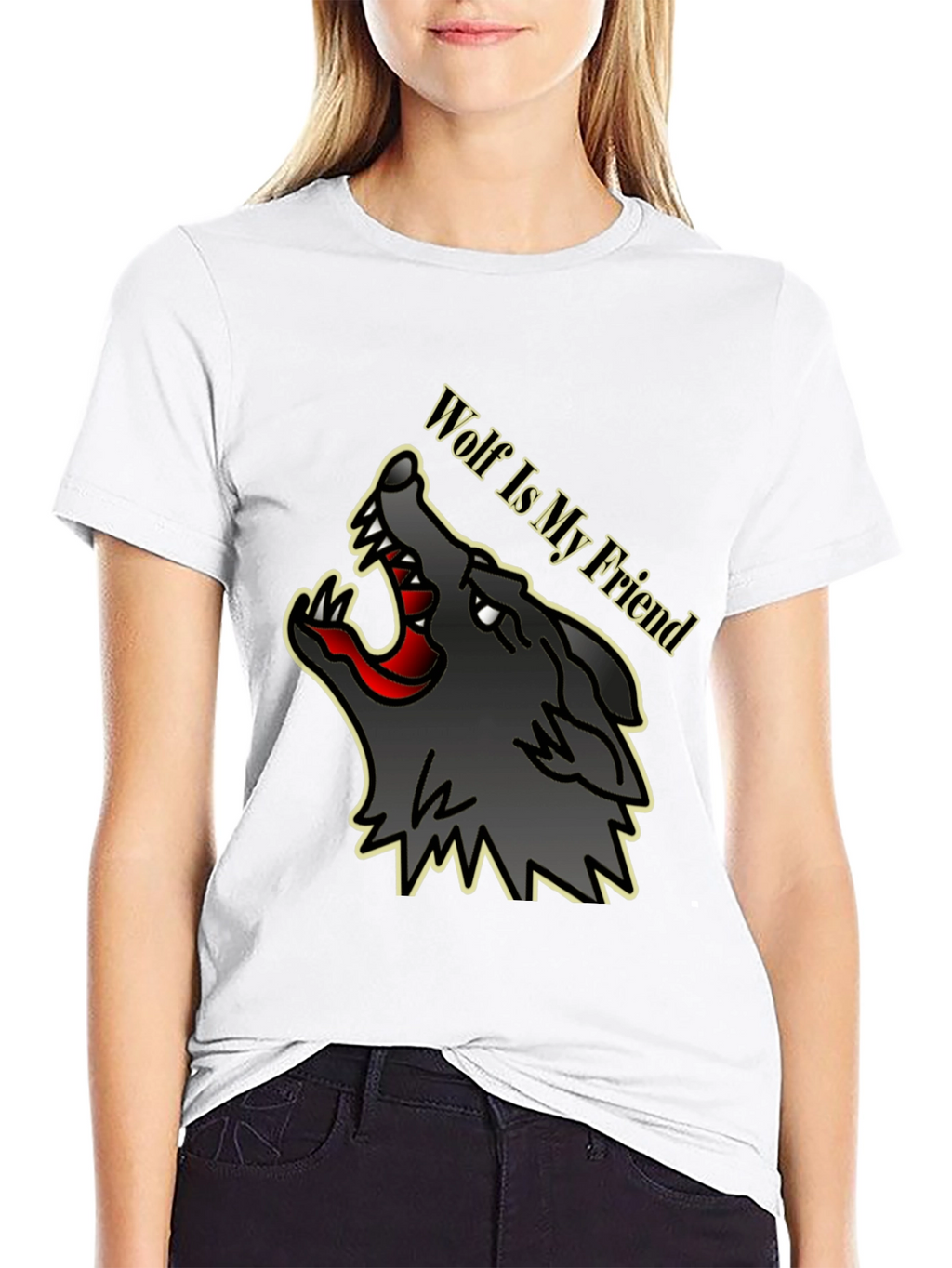 Wolf Is My Friend Graphic Tee - Black