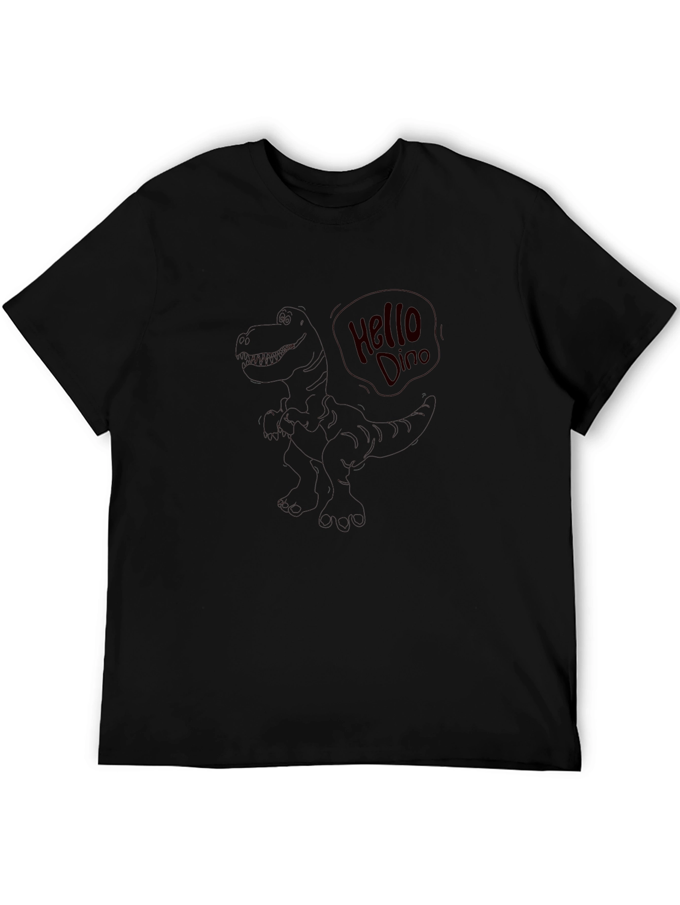 Hello Dino Black T-Shirt