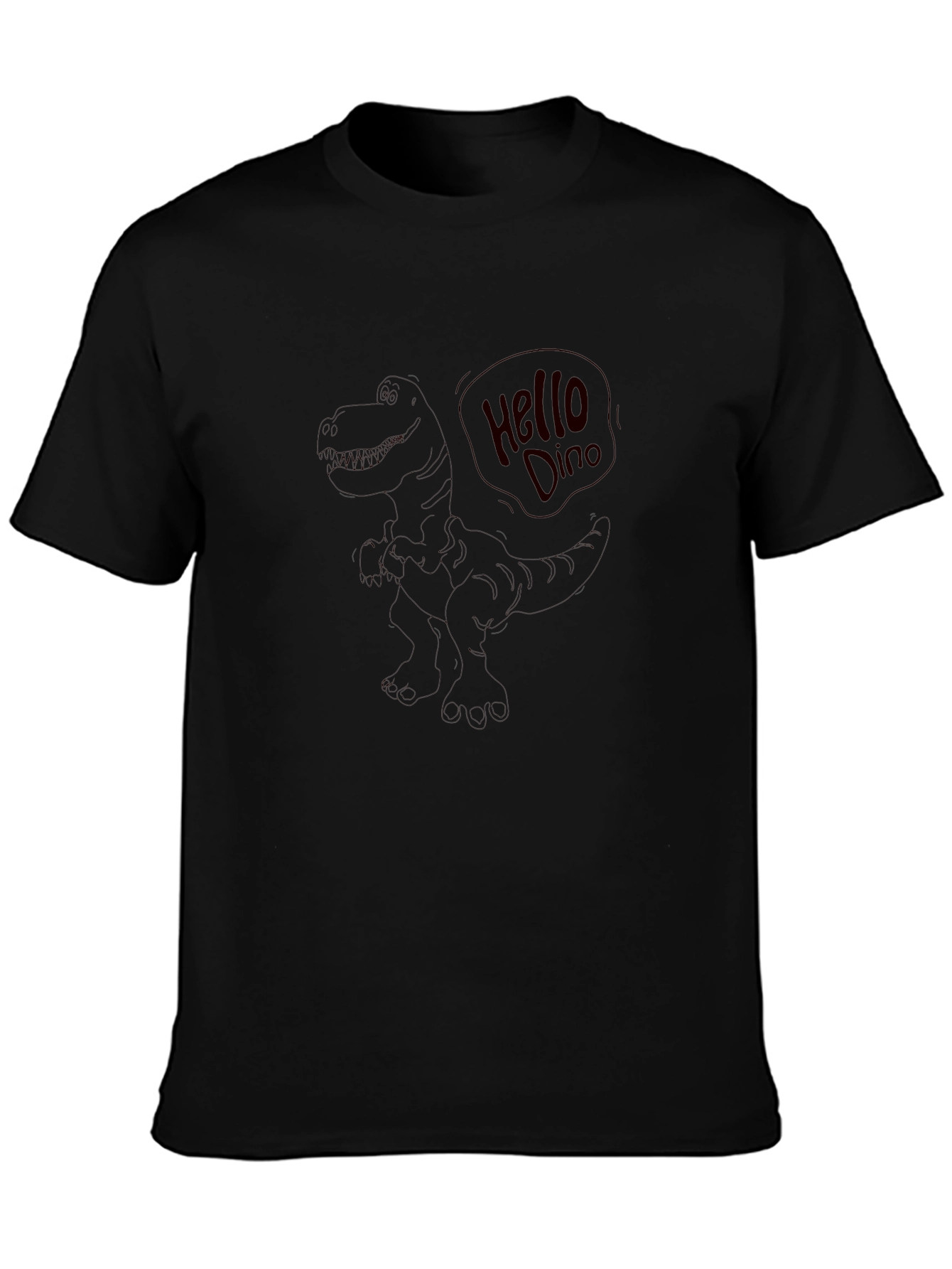 Hello Dino Black T-Shirt