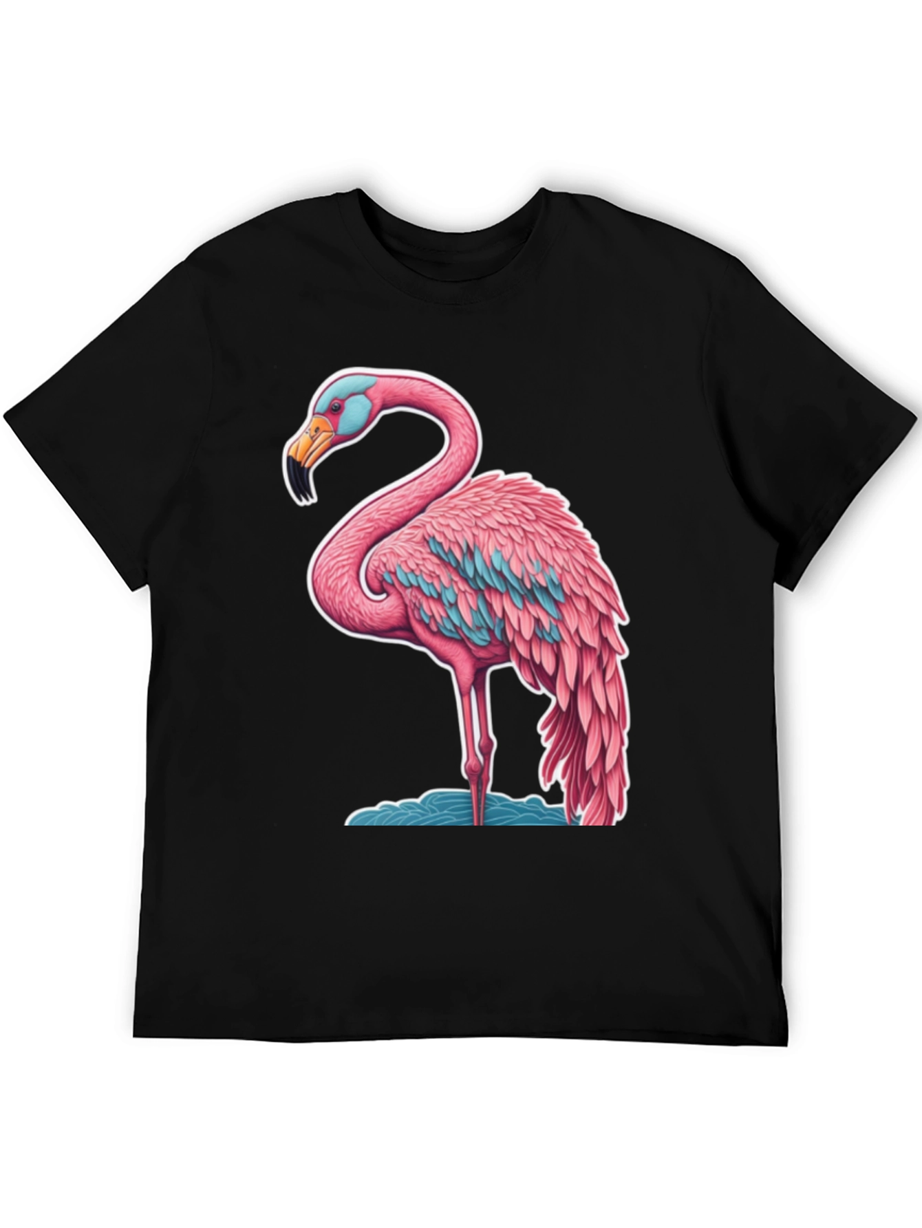 Flamingo Graphic Tee - Black Cotton
