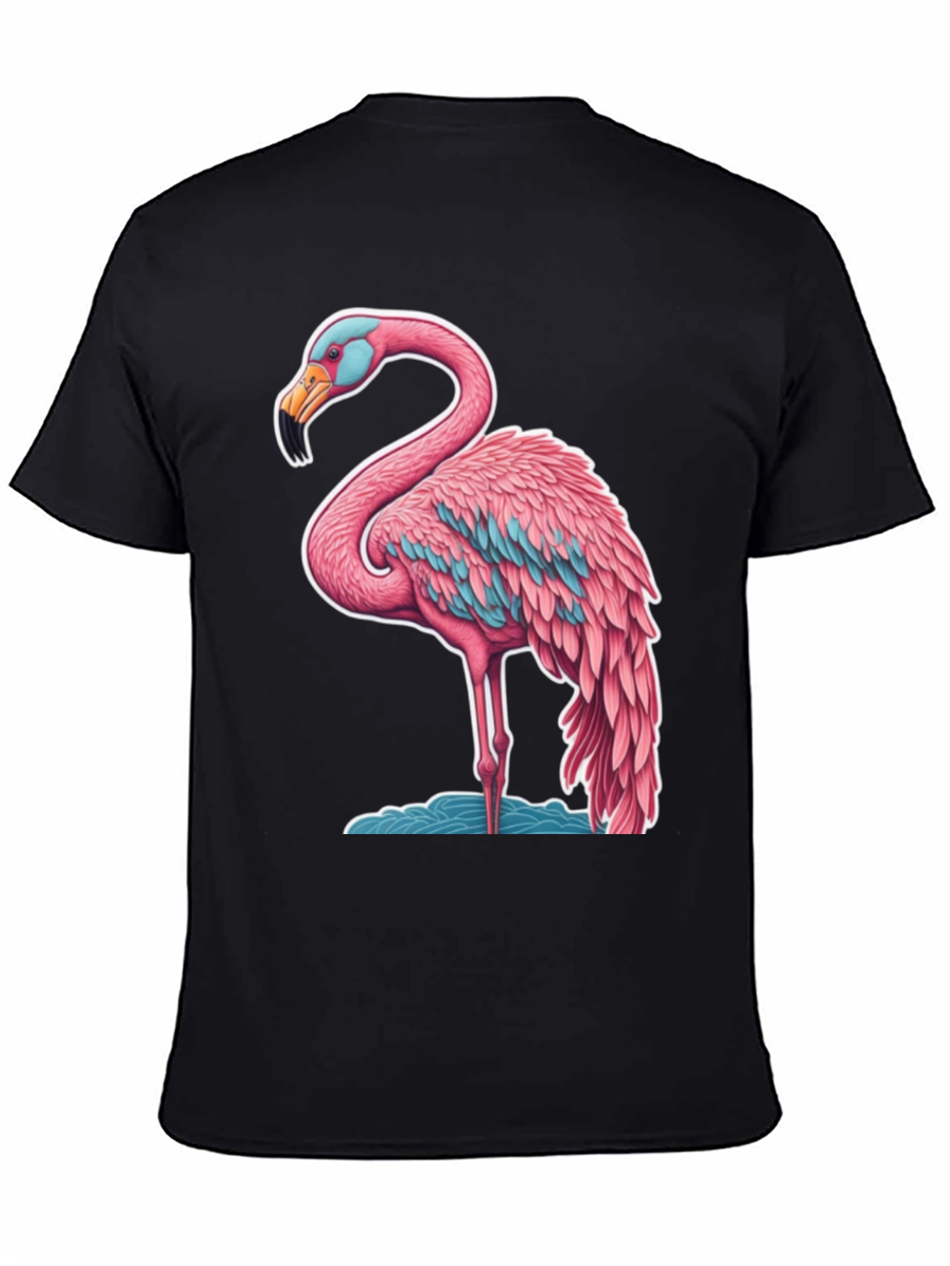 Flamingo Graphic Tee - Black Cotton